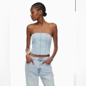 Aritzia Denim Forum 90’s Debbie Denim Bustier XL